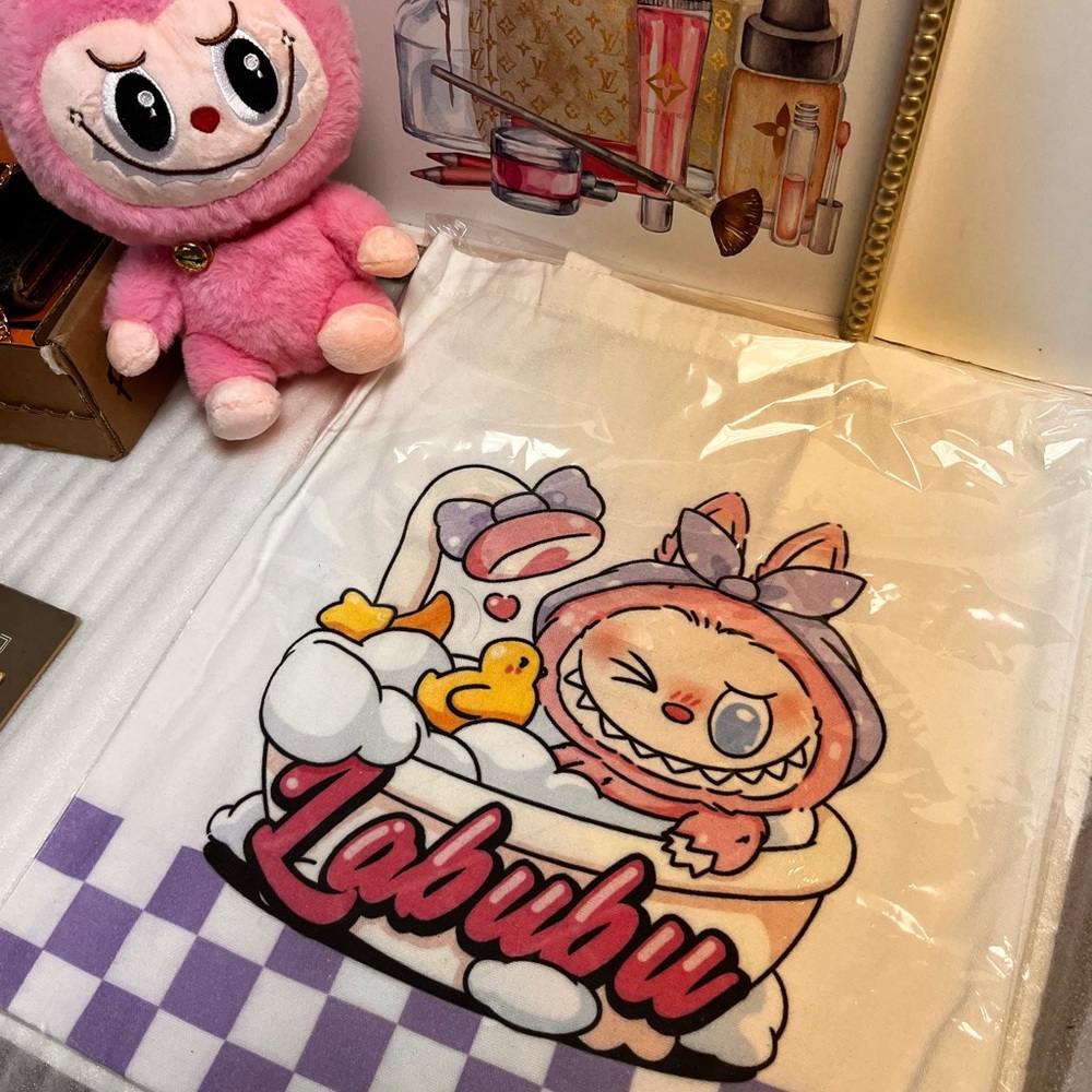 Labubu Tubby Time Labubu Tote Bag Beach bag Labubu Shopping Bag